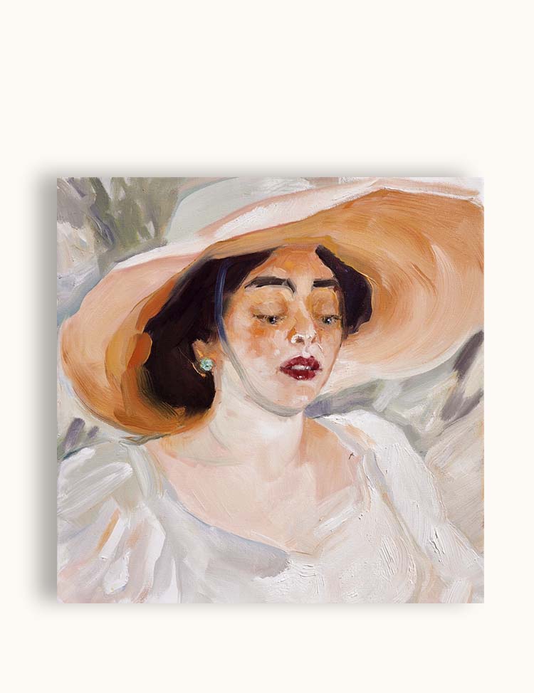 Portrait under a wide-brimmed hat